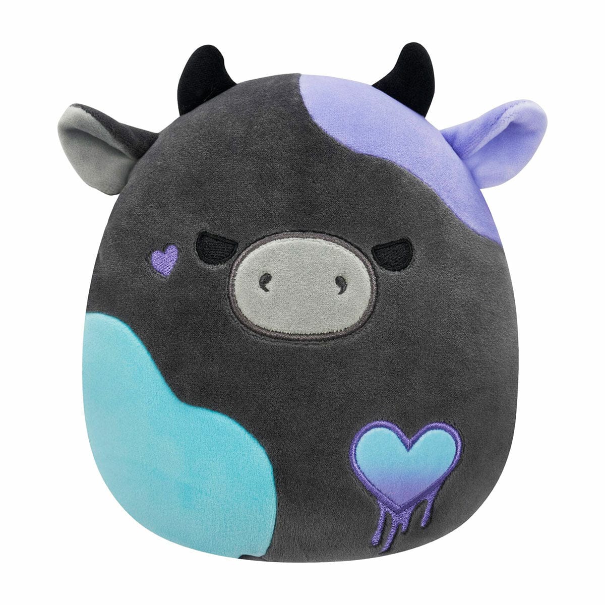 Squishmallows 7.5" Valentines Smithereens The Charcoal Cow with Melting Heart