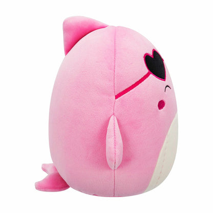 Squishmallows 7.5" Valentines Val the Pink Whale with Heart Sunglasses