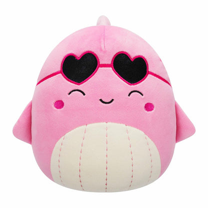 Squishmallows 7.5" Valentines Val the Pink Whale with Heart Sunglasses