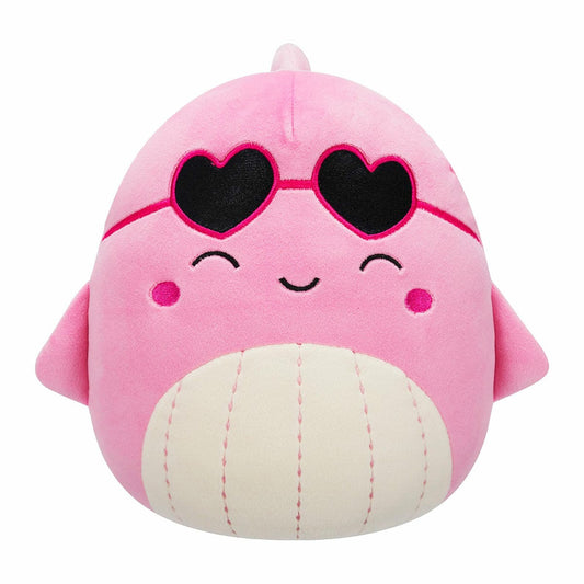 Squishmallows 7.5" Valentines Val the Pink Whale with Heart Sunglasses