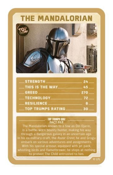 Star Wars The Mandalorian Top Trumps Card Game