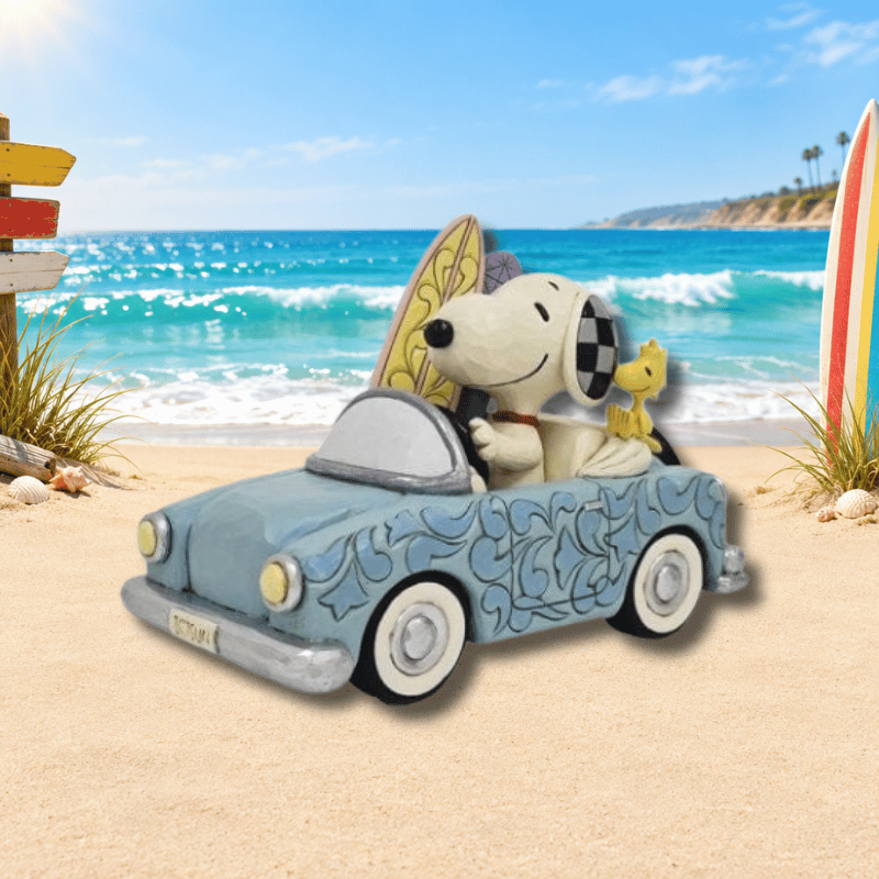 Sunny Drives and Surfing Waves (Snoopy Surfboard Car) Peanuts Figurine By Jim Shore 6016272