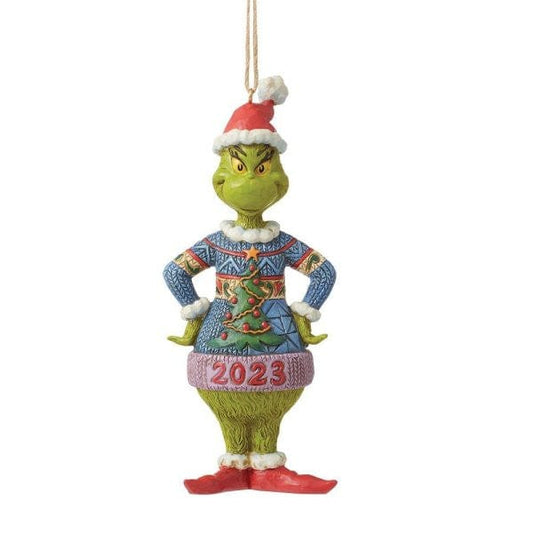 The Grinch Dated 2023 Sweater Hanging Ornament Figurine By Jim Shore 6012707