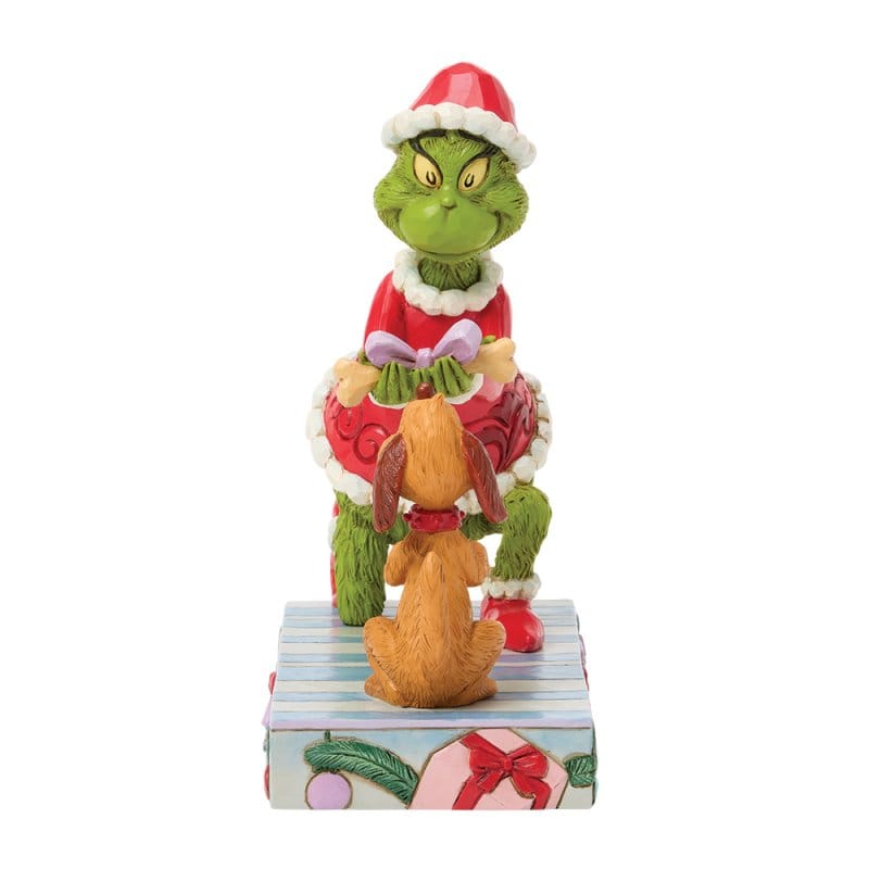 The Grinch Giving Max a Bone Figurine By Jim Shore 6018964