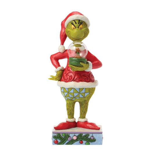 The Grinch Holding Dry Dome with Max Figurine By Jim Shore 6018958