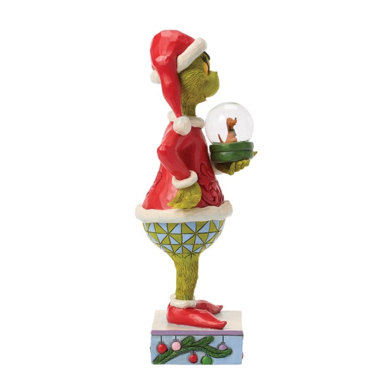 The Grinch Holding Dry Dome with Max Figurine By Jim Shore 6018958