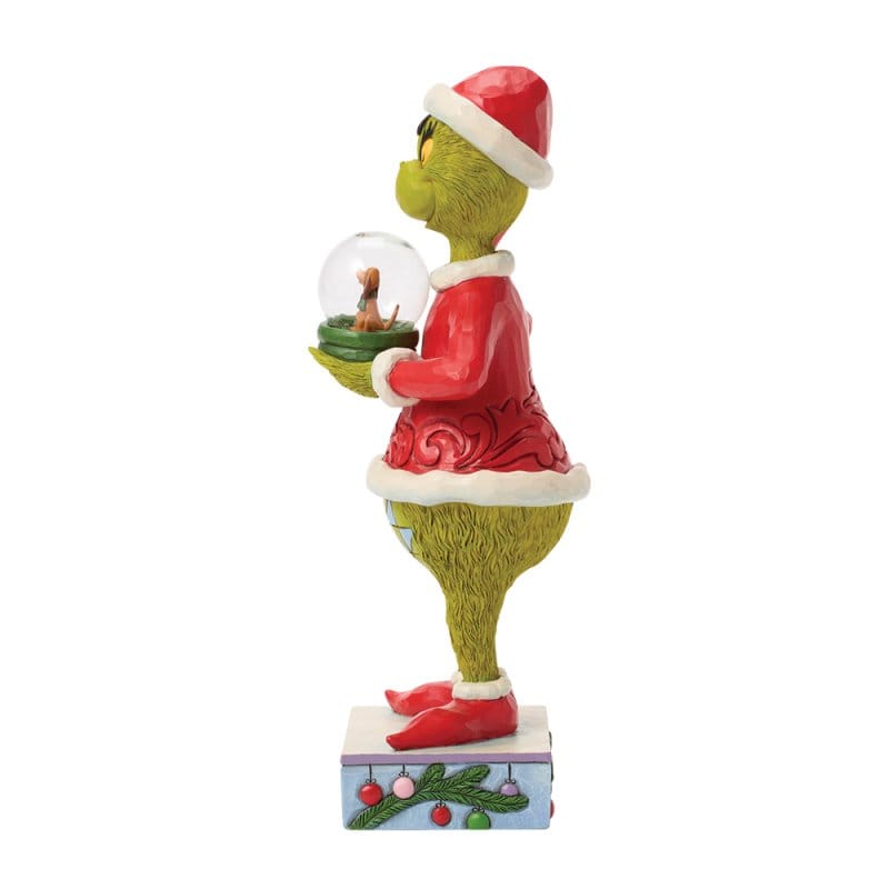 The Grinch Holding Dry Dome with Max Figurine By Jim Shore 6018958