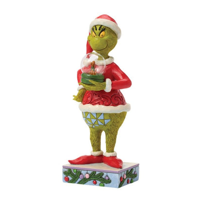 The Grinch Holding Dry Dome with Max Figurine By Jim Shore 6018958