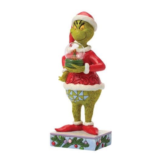 The Grinch Holding Dry Dome with Max Figurine By Jim Shore 6018958