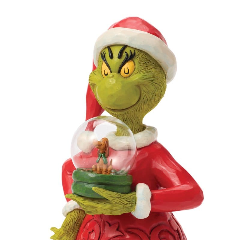 The Grinch Holding Dry Dome with Max Figurine By Jim Shore 6018958