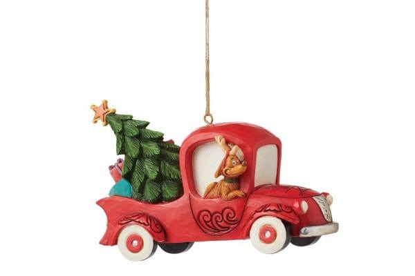 The Grinch in a Red Truck Hanging Ornament By Jim Shore 6012706