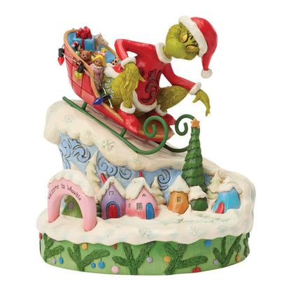 The Grinch on Small Sled Figurine By Jim Shore 6018956