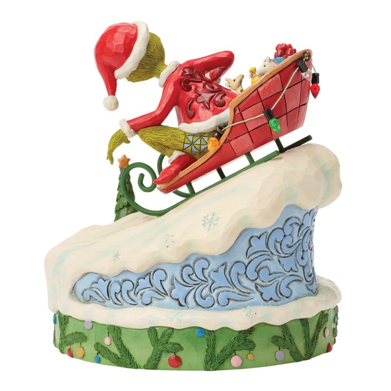The Grinch on Small Sled Figurine By Jim Shore 6018956