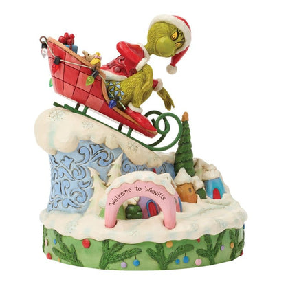 The Grinch on Small Sled Figurine By Jim Shore 6018956