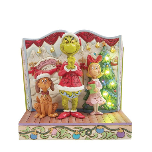 The Grinch With Cindy Lou & Max Storybook Figurine By Jim Shore 6017056