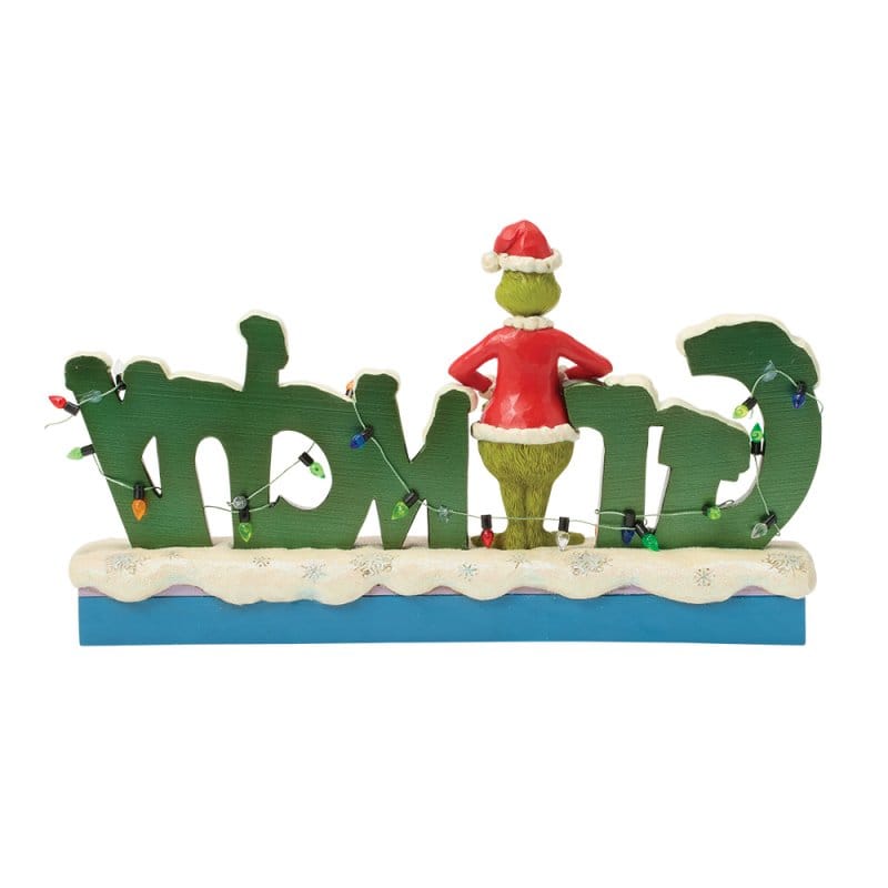The Grinch with “Grinchy” Sign Figurine By Jim Shore 6018954
