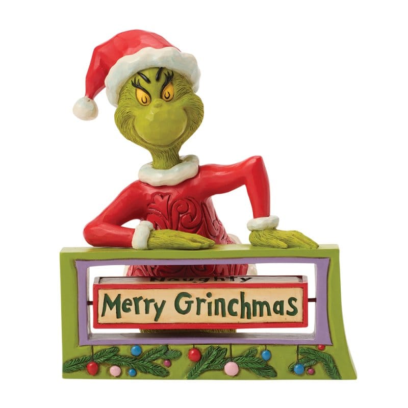 The Grinch With Rotating Sign Figurine By Jim Shore 6018960