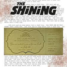 The Shining The Overlook Hotel Ball 24K Gold Plated Ticket