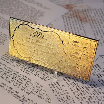 The Shining The Overlook Hotel Ball 24K Gold Plated Ticket