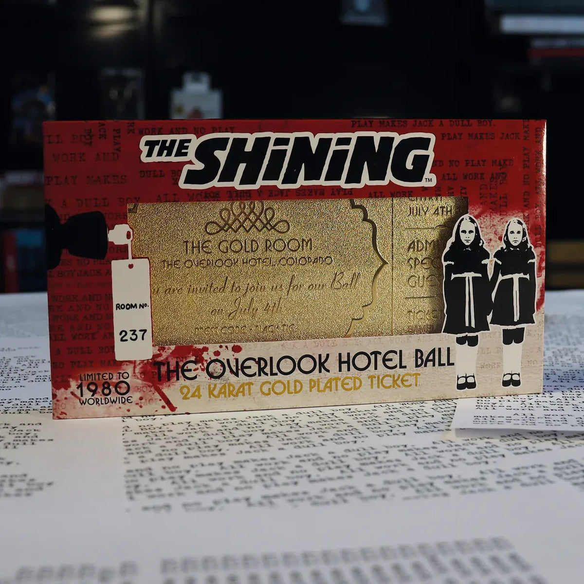 The Shining The Overlook Hotel Ball 24K Gold Plated Ticket