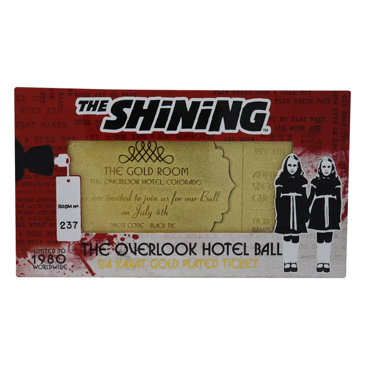 The Shining The Overlook Hotel Ball 24K Gold Plated Ticket