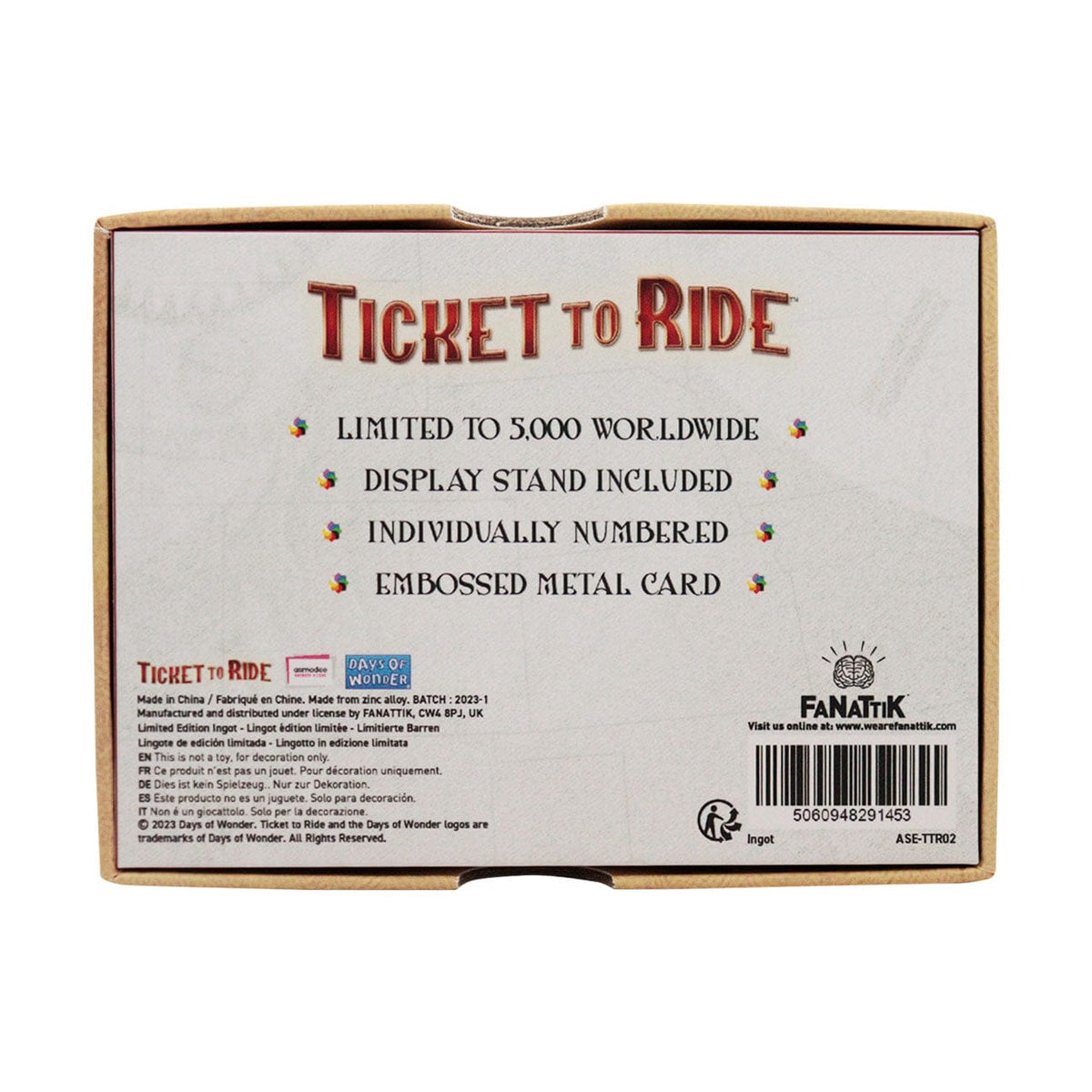 Ticket To Ride Trans American Express Metal Ingot