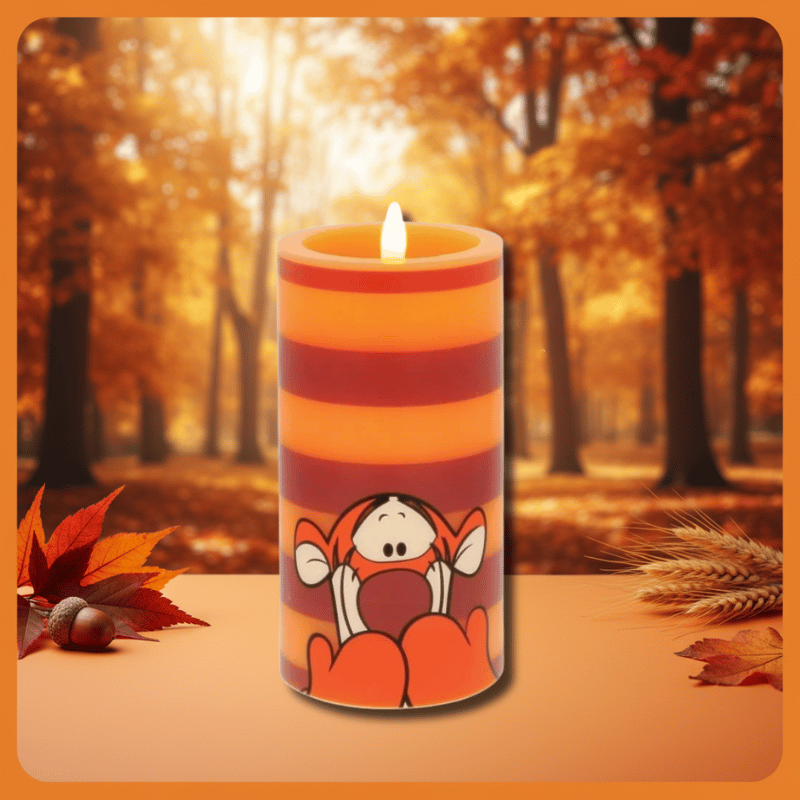 Tigger Red and Orange Striped LED Candle by Disney Home Fragrance