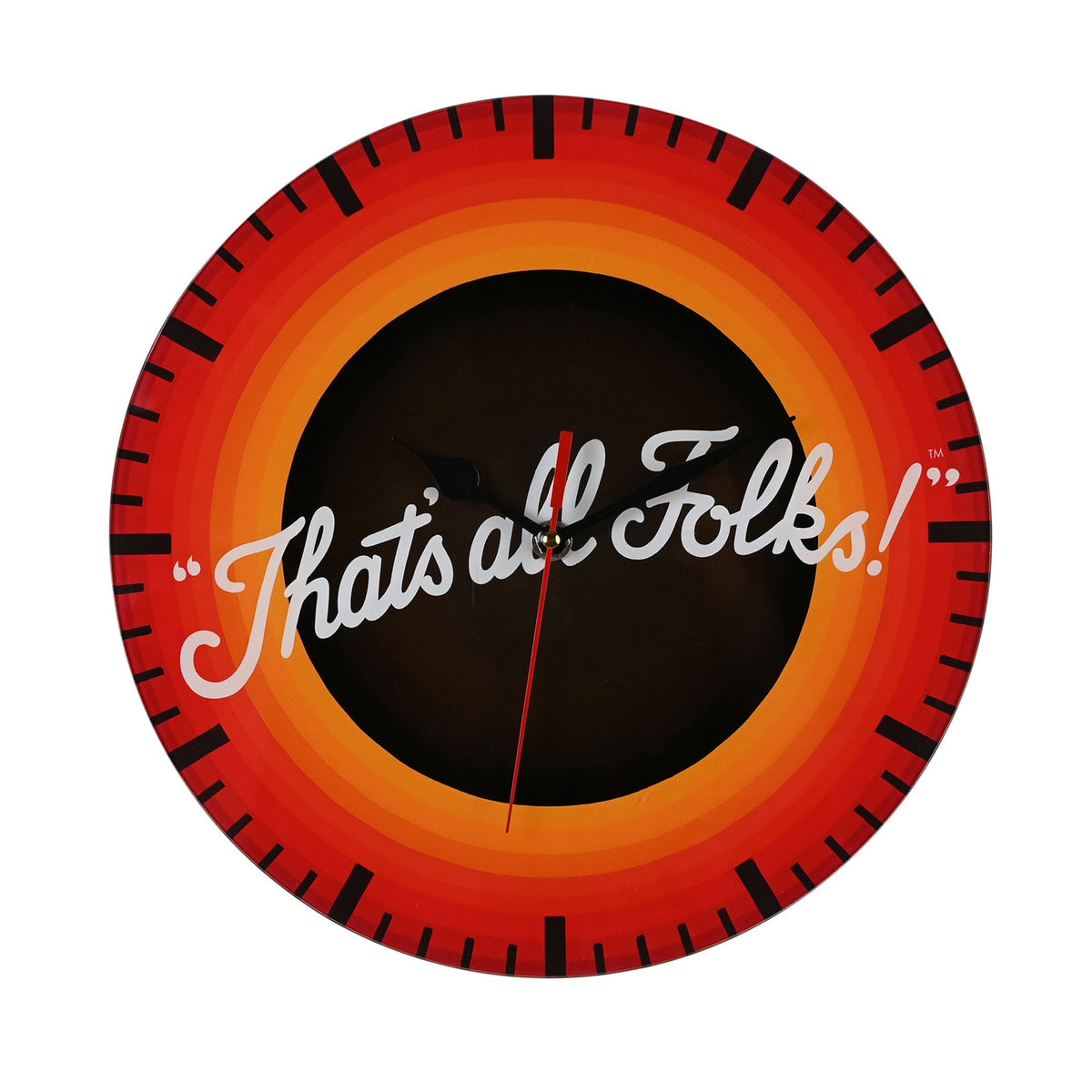 Warner Bros Looney Tunes "That's All Folks"  30cm Glass Clock