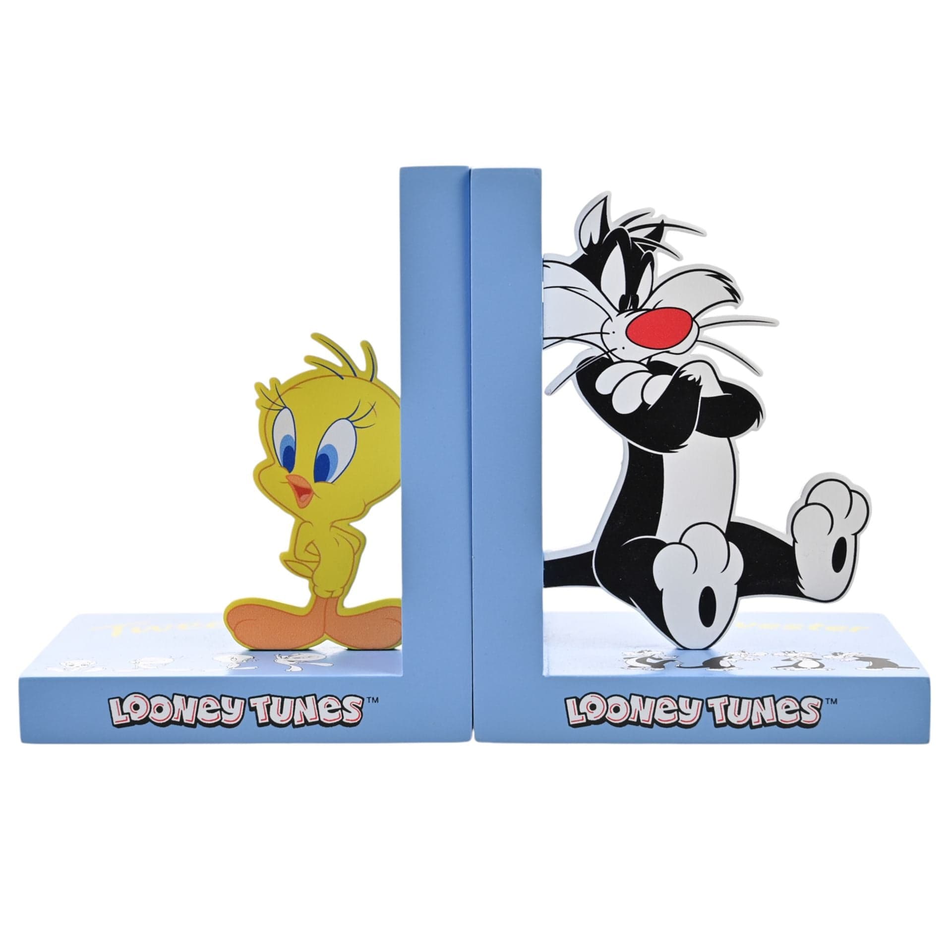 Warner Bros Looney Tunes Tweety And Sylvester Wooden Bookends