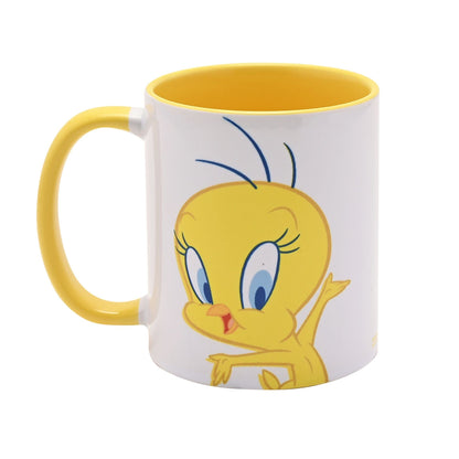 Warner Bros Looney Tunes Tweety Pie Yellow Inside Mug