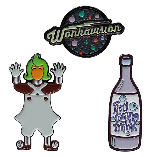 Willy Wonka and the Chocolate Factory Limited Edition Triple Pin Badge Set
