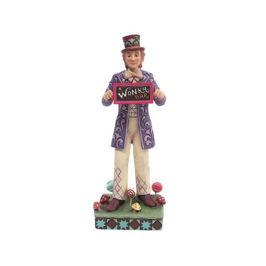 Willy Wonka with Rotating Chocolate Bar Figurine By Jim Shore 6013720