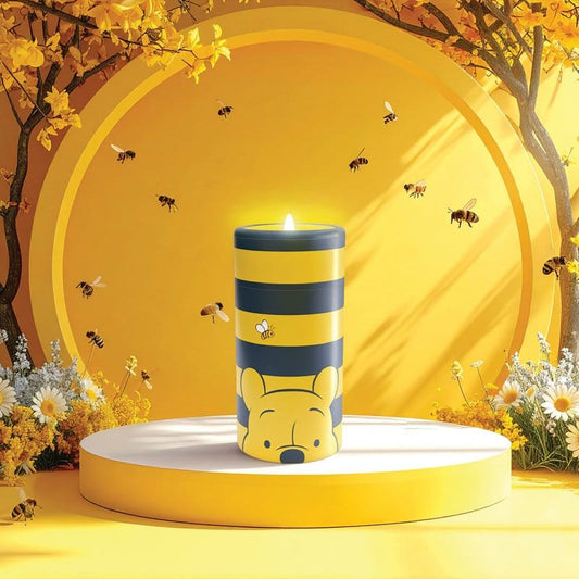Winnie the Pooh Blue and Yellow Striped LED Candle by Disney Home Fragrance