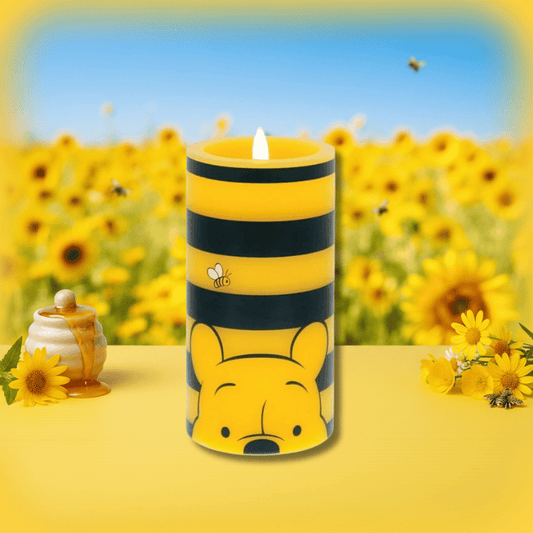 Winnie the Pooh Blue and Yellow Striped LED Candle by Disney Home Fragrance