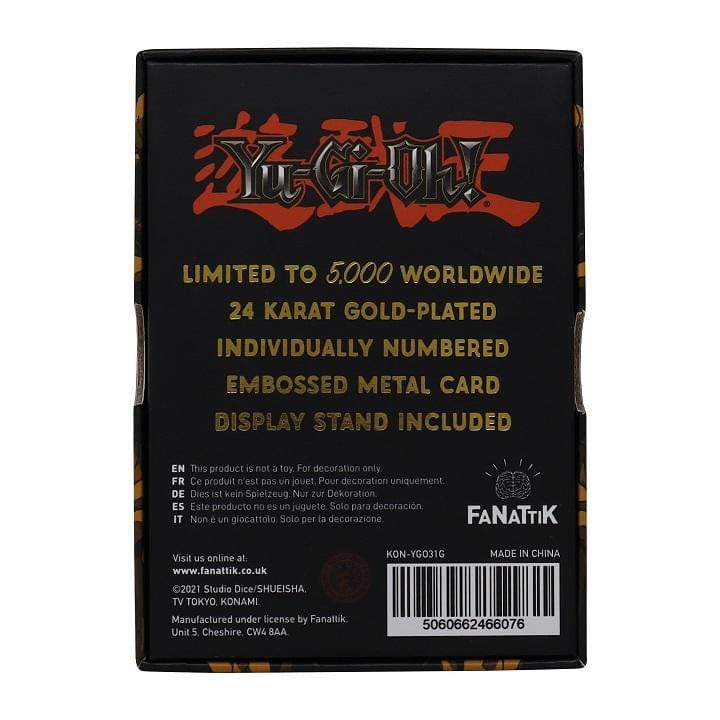 Yu-Gi-Oh 24k Summoned Skull Gold Plated Card