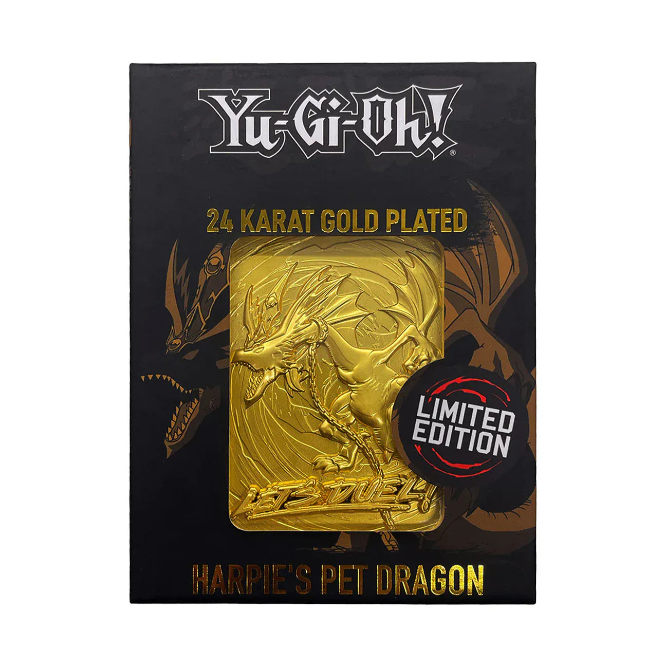 Yu-Gi-Oh!  Harpie's Pet Dragon Limited Edition 24k Gold Plated Metal Card